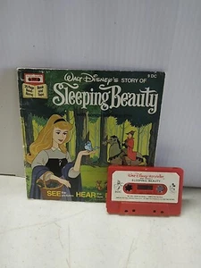 1977 Walt Disney Sleeping Beauty 24 Page Read Along Book and Cassette - Picture 1 of 10