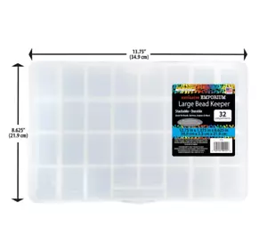 The Beadery Clear Plastic Organizer Box w/ 32 Grid Compartments Storage Box - Picture 1 of 6