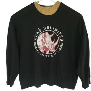 Vtg Ecko Unltd Crewneck Sweatshirt Rhino Black Mens Sz 5X B Hiphop Y2k Grunge - Picture 1 of 12