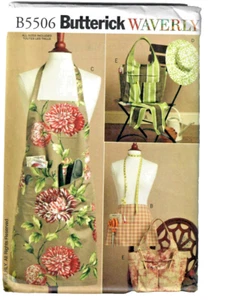 Butterick B5506 Sewing Pattern Aprons Sleeves Tote Hat 5 Looks Waverly 8-18 Plus - Picture 1 of 4