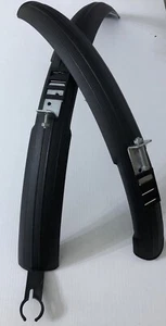parafanghi bici bicicletta Mountainbike mtb 24-26" ant+post Plastica Nero - Foto 1 di 2
