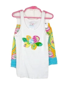 Cici & Ryann Summer Bright Floral Tanktop Short Set Size 7 EUC - Picture 1 of 5