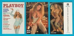 PLAYBOY  -  3  GLAMOUR  GIRL  CARDS  OF  APRIL  1993