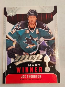 Joe Thornton - 2009-10 Upper Deck MVP Hart Winners Insert Card - Picture 1 of 2