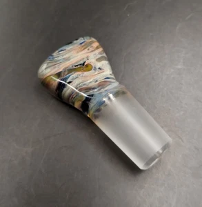 Multicolor Swirl 14mm Glass Male Ground Joint Stopper Cap - Picture 1 of 7