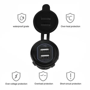 5V / 4 8A Stop aluminium Podwójna ładowarka USB Gniazdo do samochodu 12/24V - Zdjęcie 1 z 10