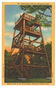 Postcard Clingmans Dome Observation Tower Great Smoky Mountains Gatlinburg - Picture 1 of 2