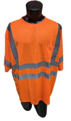 Golden Elephant Short Sleeve Orange Work Reflective Safety Shirt. Mens Size 4XL  - Image 1 of 4