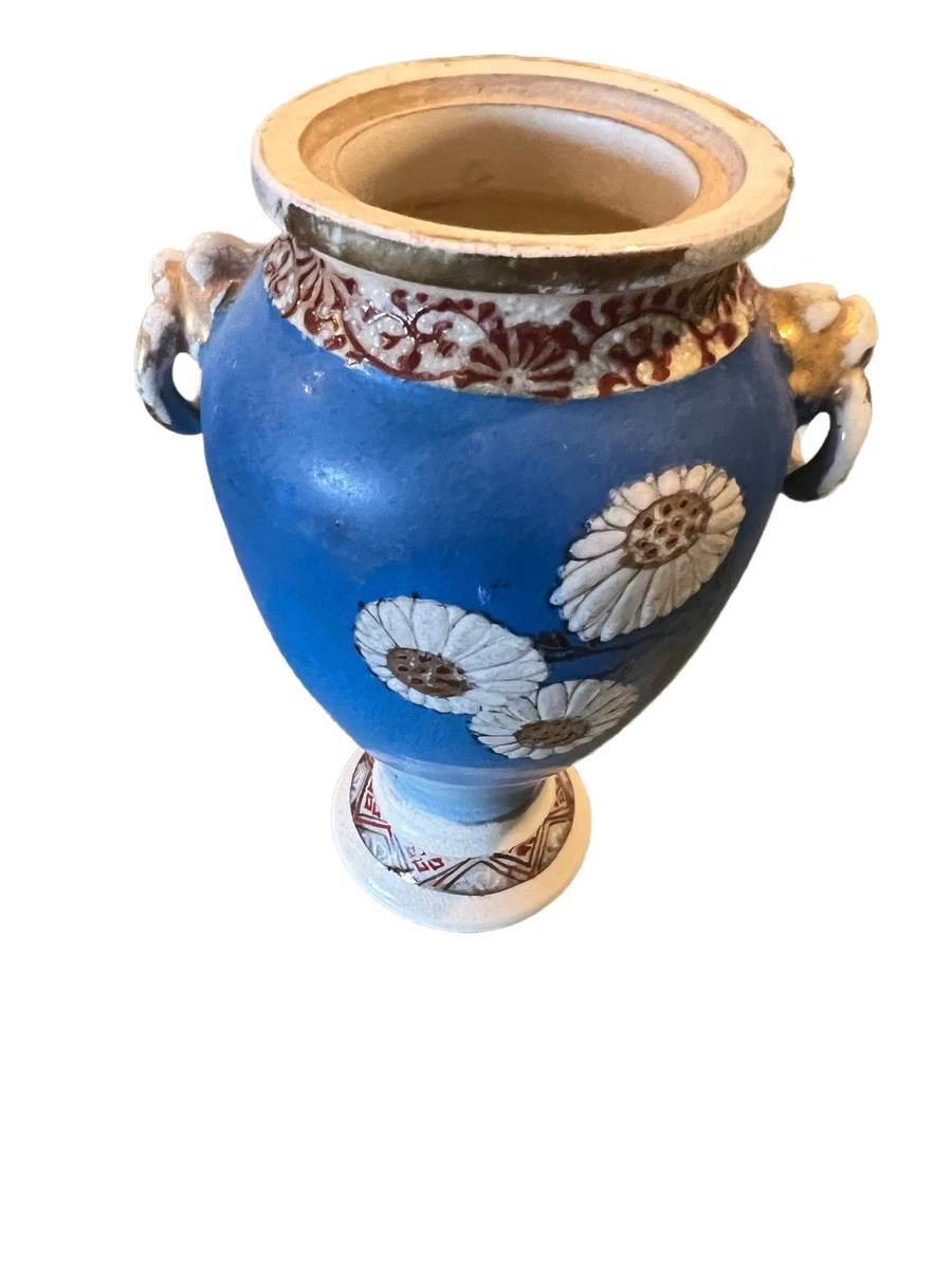 陶瓷蓝色古董日本原创古董花瓶| eBay