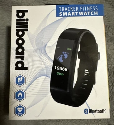 Billboard Tracker Fitness Smartwatch: Tracks Steps/Kcal/Bmp (Bluetooth) NEW  - Image 1 of 4