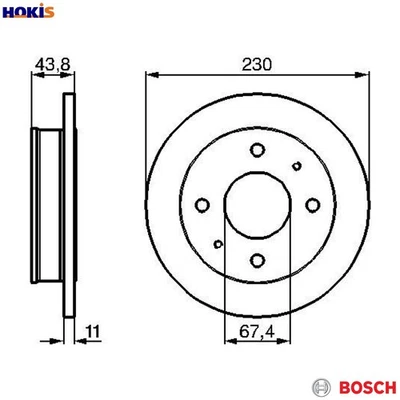2x BRAKE DISC 0 986 478 727 FOR HYUNDAI ATOZ/AMICA ATOS SANTRO/XING 1.0L 4cyl - Image 1 of 4