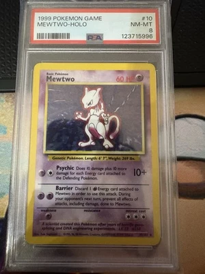 1999 Pokemon Base Set Unlimited #10 Mewtwo-Holo PSA 8 NM-MT - Image 1 of 3