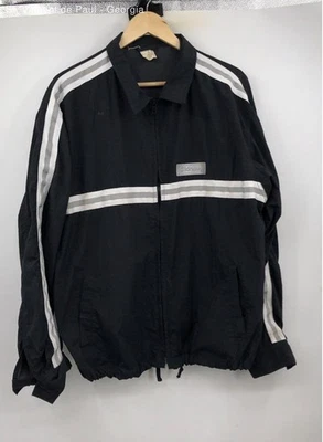 Old Navy Black Vintage Nylon Full Zip Waist Sinch Windbreaker Men's L Logo - Image 1 of 4