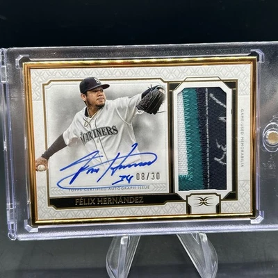 Coleção Definitiva Topps 2024 - Patch autógrafo emoldurado Félix Hernández - Imagem 1 de 2