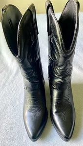 Yoki Ladies Western Black Cowboy Boots 13” Tall Size 6 1/2” - Picture 1 of 6