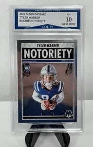 2025 Panini Mosaic Tyler Warren Colts Rookie Notoriety Insert Gem Mint 10! - Picture 1 of 1