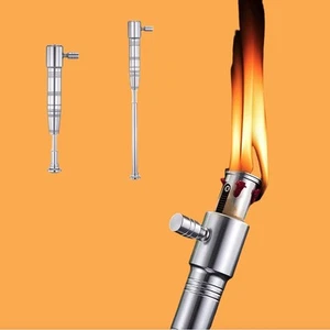 Metal Silver Torch Lighter Oil Trench Long Handled Torches Kerosene Fire Sticks - Picture 1 of 8