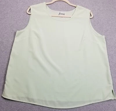 Joanna Tank Top Women’s Large L Mint Green Sleeveless Crewneck Sheer Shell Woven - Image 1 of 4