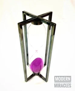 Antiguo temporizador de arena decorativo de latón náutico arena rosa de colección - Imagen 1 de 4