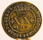 1813 Brazil 20 Reis, XX, Rio de Janeiro Mint, XF, rare; Portugal Colony, XF