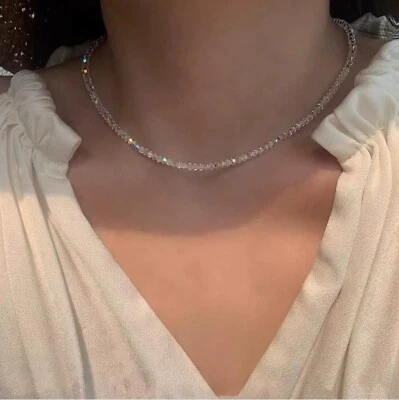 Natural Crystal Angel Aura Stunning Healing Women Crystal Choker Necklace Gift - Image 1 of 4