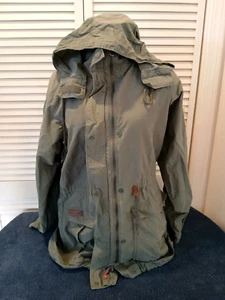 Chaqueta Columbia-Army verde caqui para mujer grande cremallera completa capucha cintura ceñida - Imagen 1 de 12