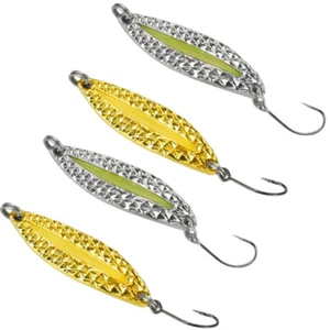 4PCS Spinner Spoon Metal Fishing Lures Luminous Jig Spinner Carp Sea Bass Trout - Picture 1 of 11