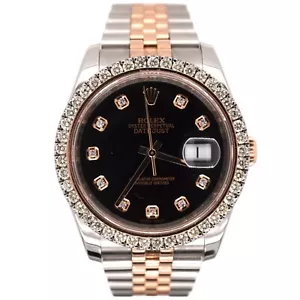 Rolex Datejust 36mm 18k Oro Rosa & Acero Reloj 2ct Diamantes Jubilee Esfera - Imagen 1 de 9