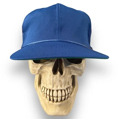 Sombrero de camionero vintage de malla con cierre a presión en blanco Dead Stock azul Foto 1 de 4