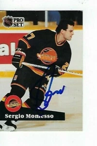 PROSET SERGIO MOMENSO FIRMADO 1991-92 #242 - CANUCKS VANCOUVER - Imagen 1 de 1