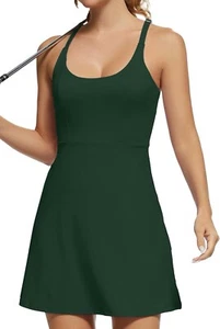 Womens Tennis Dress with Shorts and Pocket Golf Sleeveless Athletic Workout NEW - Picture 1 of 16