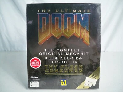 K25i05722 ULTIMATE DOOM FLESH CONSUMED MISB MINT SEALED BOX PC 1995 ID SOFTWARE - Image 1 of 4