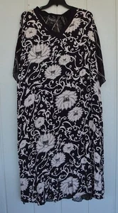 Vtg NWOT NOSTALGIA II 3X Black White Reversible Maxi Dress Rayon - Picture 1 of 6