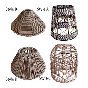 Weave Rope Lampshade Ceiling Lantern Cover for Dining Room Farmhouse - Picture 1 of 29