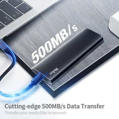 Netac 500GB Portable SSD USB 3.2 Gen2 10Gbps Type-C External Solid State Drive - Image 1 of 4