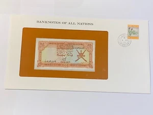 Billet et Enveloppe Oman 100 Baisa Neuf + Fiche (102-18/A0-93) - Imagen 1 de 3