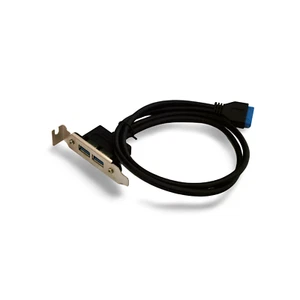 1.64ft Low Profile USB 3.0 Panel Mount Dual Port 20 Pin Header Cable 1U - Black - Picture 1 of 1