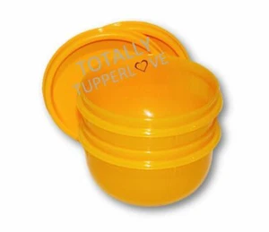 2 New Tupperware Bowls Lil' Ideal 8 oz. Snack Cups w/ Seals Orange Set ❤️ - Imagen 1 de 2
