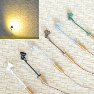 LED Flutlichtstrahler Flutlicht H0 TT Strahler mit Mast Fassadenstrahler 5 Stück - Bild 1 von 24