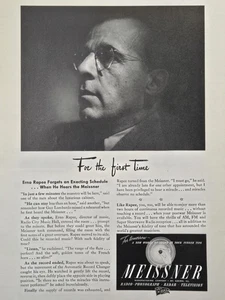 Meissner Fonógrafo Radar TV Erno Rapee Radio City Music Hall Anuncio Impreso 1945 - Imagen 1 de 4