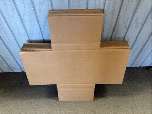 25 Pack 12x12x2" Adj. Flat Corrugated Shipping Boxes Brown Packing Cartons - Picture 1 of 4