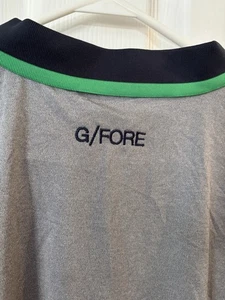 G/Fore G4 Golf Shirt Polo Sleeve SKULL Logos Print Gray Green Size 2XL Exclusive - Picture 1 of 6