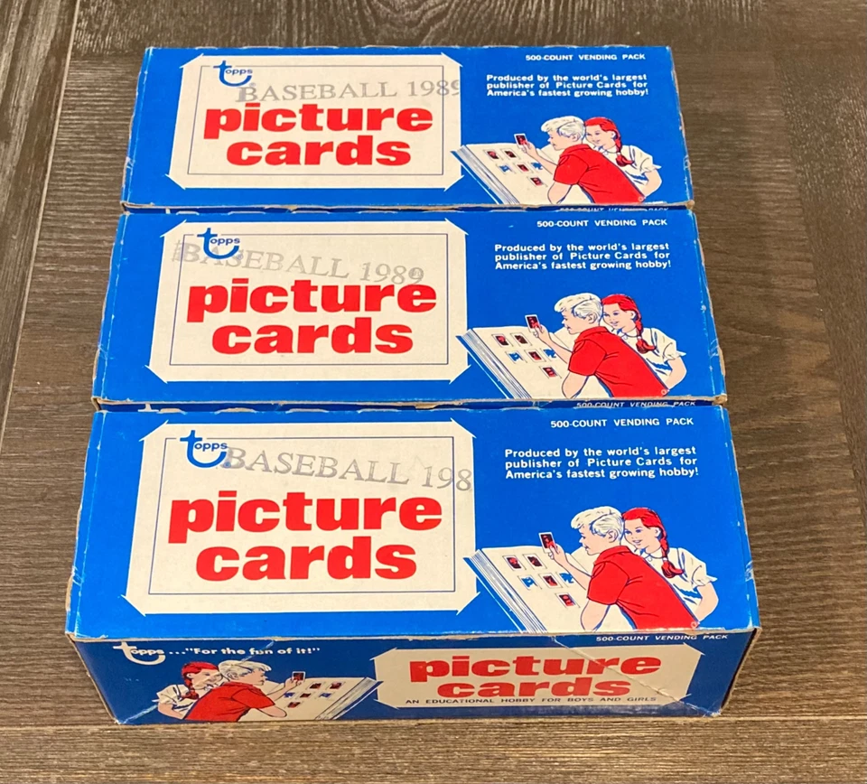 (3) 1989 Topps бейсбол торговые коробки (500ct)-R. Johnson RC, J. Smoltz RC, больше! - Изображение 1 из 1