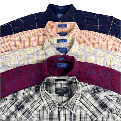 Lot Of 5 Pendleton Short Sleeve Button Up Shirt Frontier EUC Men’s Large Plaid - Image 1 of 4