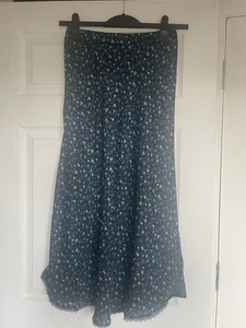 Blue Floral Maxi Skirt Size 10-12 - Picture 1 of 4
