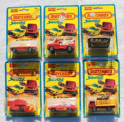 Matchbox 1975-79 - Mercedes 350 SL, camión de naufragio, pistola autopropulsada,. - Lote de 6 Foto 1 de 4