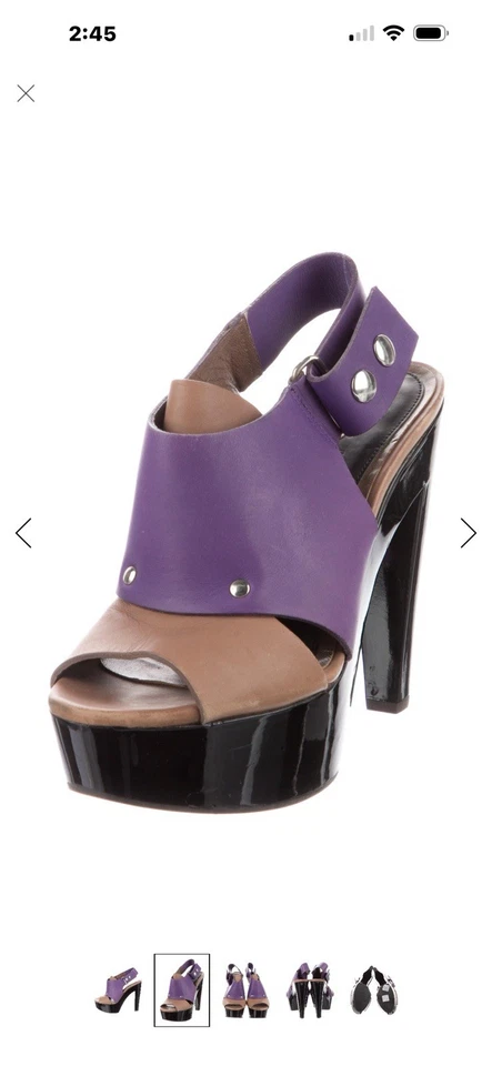 Sandalias de cuero para mujer Marni, 2 tonos, acolchadas, talla 37,5 Foto 1 de 4