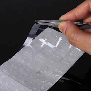 Weiße Buchstaben Arabisch Layout Transparent Tastatur Aufkleber 19 Reflexionen XDM G1D0 - Bild 1 von 12
