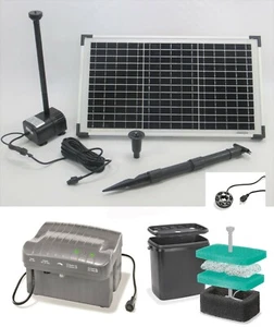 Juego de bomba solar LED 20W bomba solar batería bomba de estanque bomba de estanque de jardín bomba filtro - Imagen 1 de 12