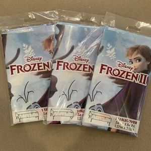 Lot 3 FROZEN 2 PLASTIC TABLE COVER Birthday Party Decoration Anna Elsa Olaf Sven - Picture 1 of 4